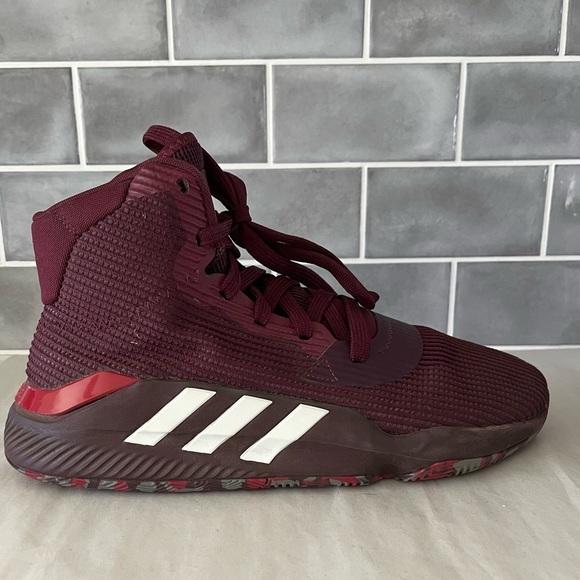 ADIDAS PRO BOUNCE MEN'S RED Burgundy BASKETBALL SHOES Mens Size 9.5 New - Picture 1 of 11